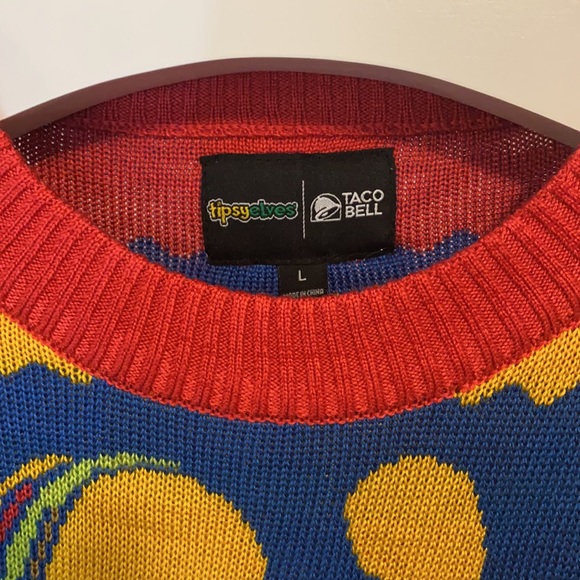 Tipsy Elves x Taco Bell Ugly Christmas Sweater L - Picture 2 of 6